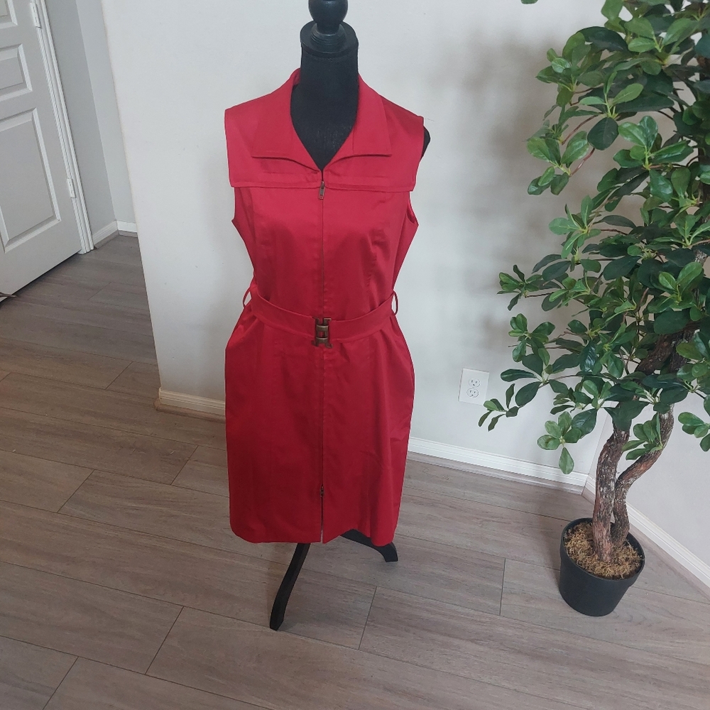 BIGIO Collection Women's Red Sleeveless Midi Dress Size 8